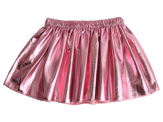 Skirt - Metallic Skirt: Pink