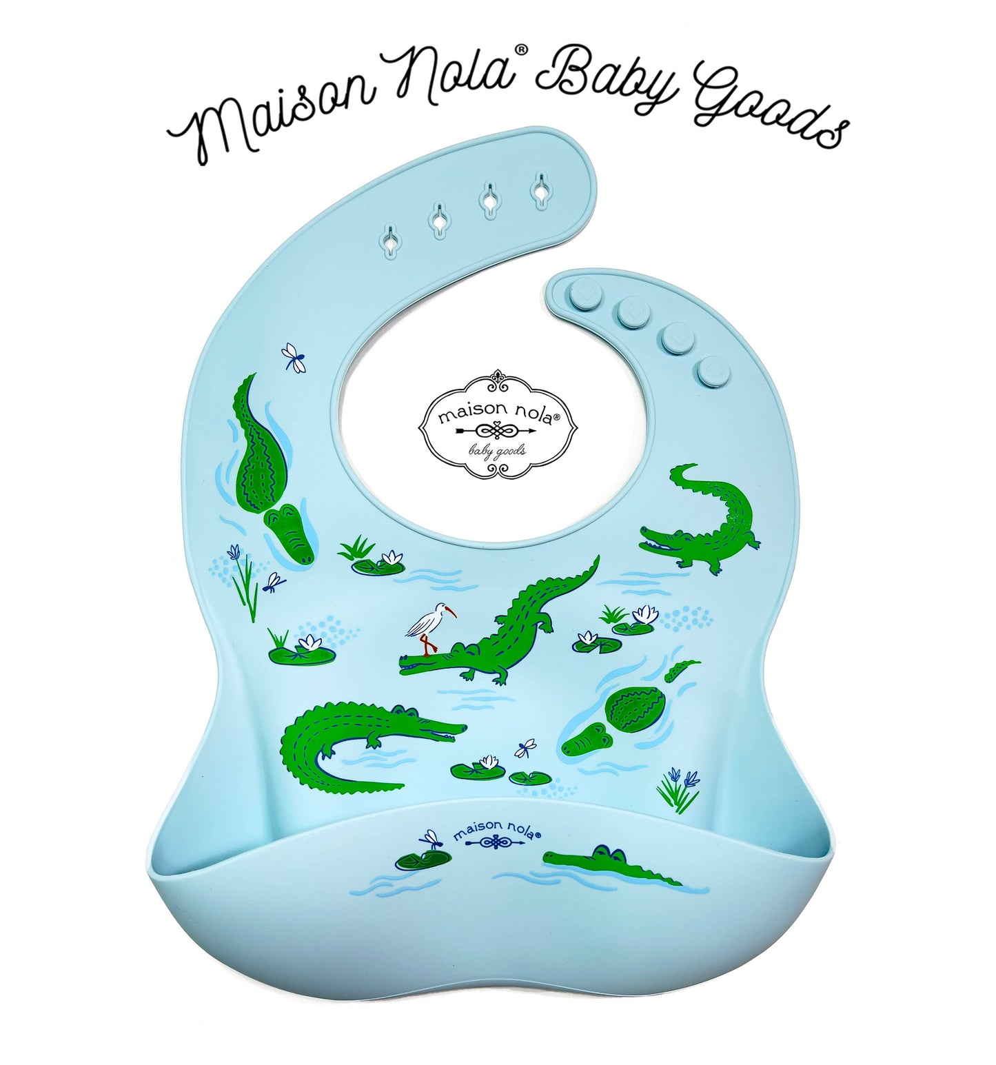 Bib - Louisiana Alligator Silicone Bib