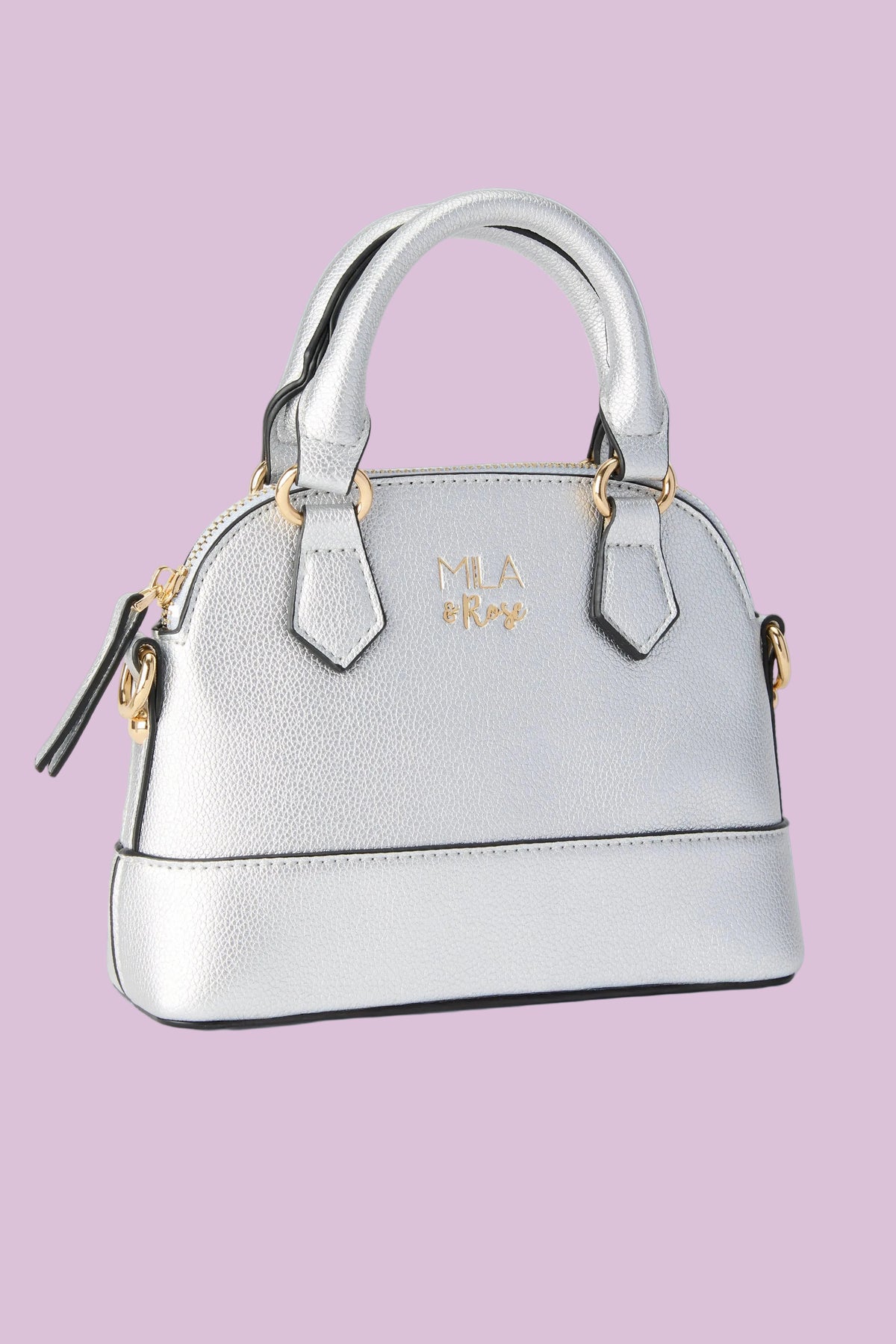 Purse - Silver Metallic Girl's Crossbody Purse