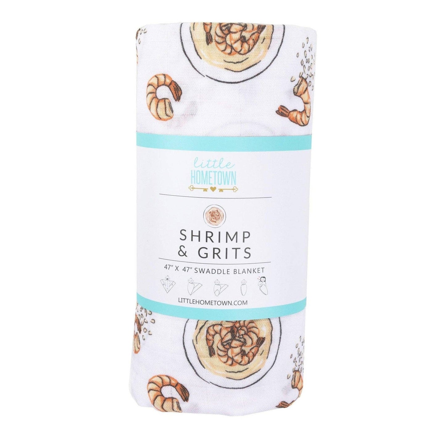 Swaddle - Shrimp and Grits Baby Muslin Swaddle/Receiving Blanket