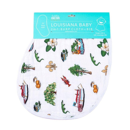 Burp Cloth - Louisiana Baby Burp Cloth and Bib (2 in 1)