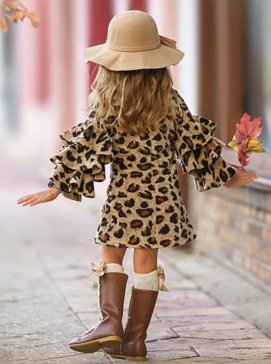Animal Print Bell Sleeve Dress