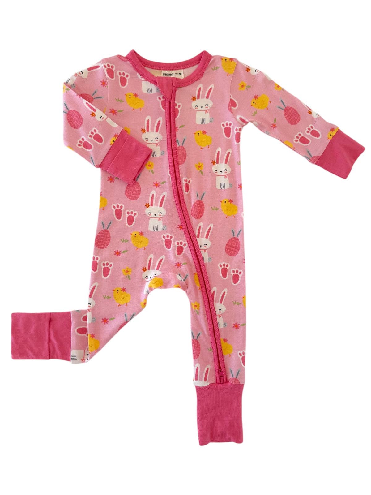 PJ - Zip Romper, Pink Easter Bunny
