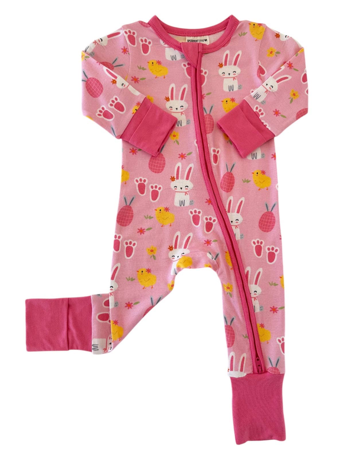 PJ - Zip Romper, Pink Easter Bunny