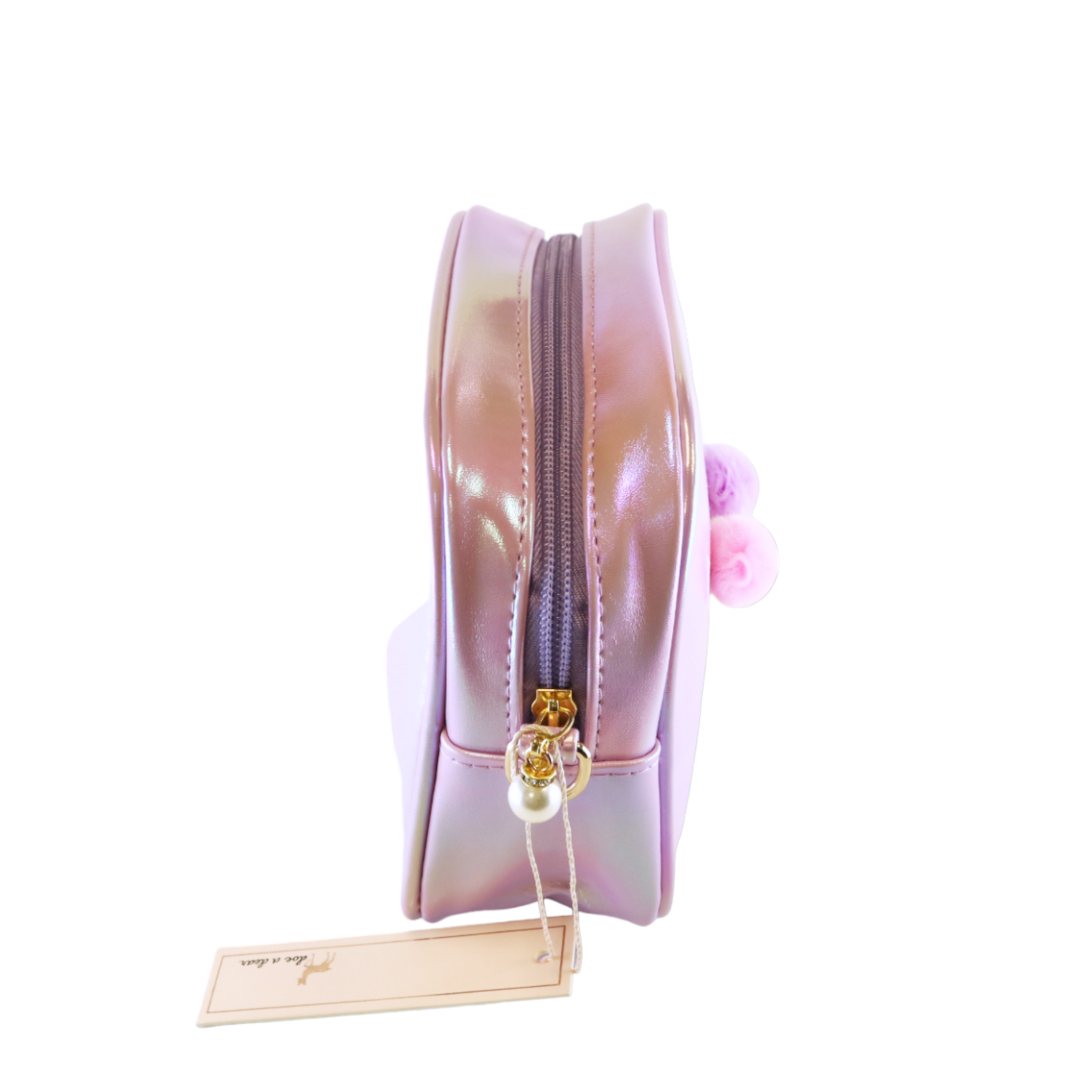 Purse - Purple Unicorn Holographic Purse w/PomPoms