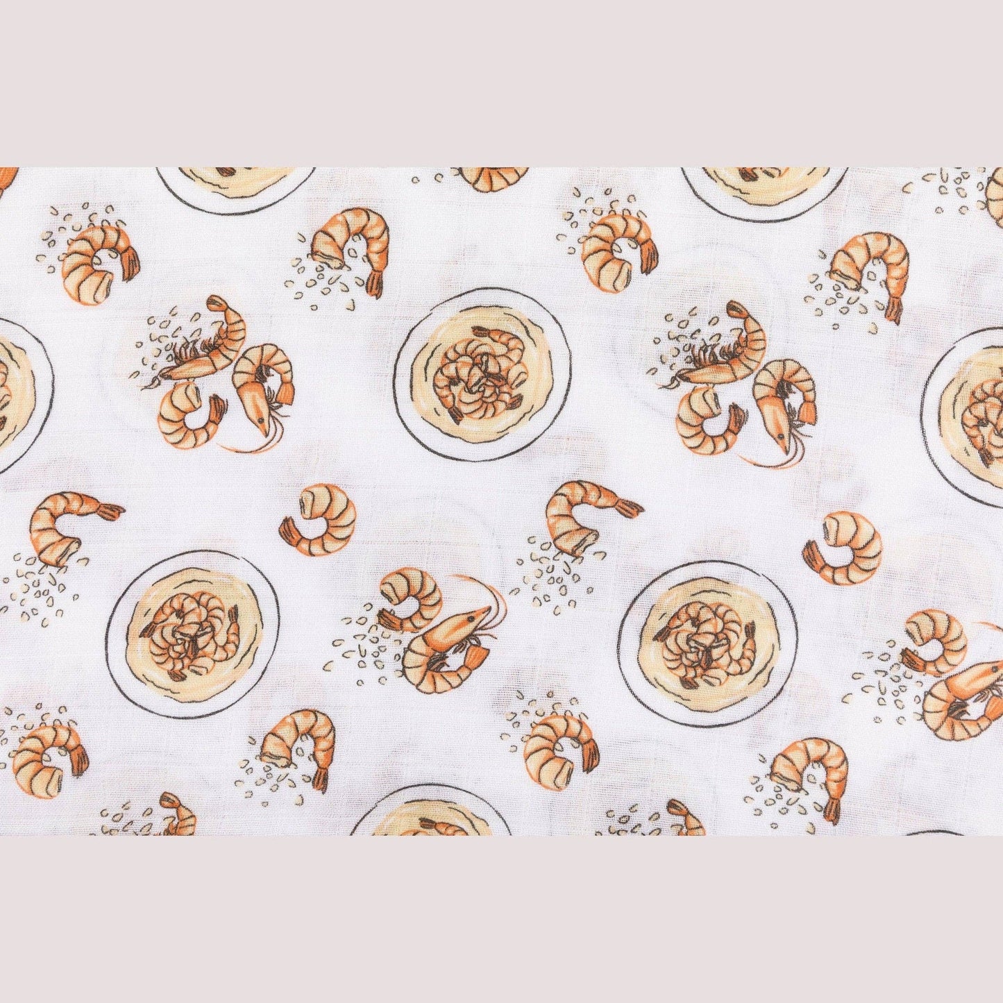 Swaddle - Shrimp and Grits Baby Muslin Swaddle/Receiving Blanket
