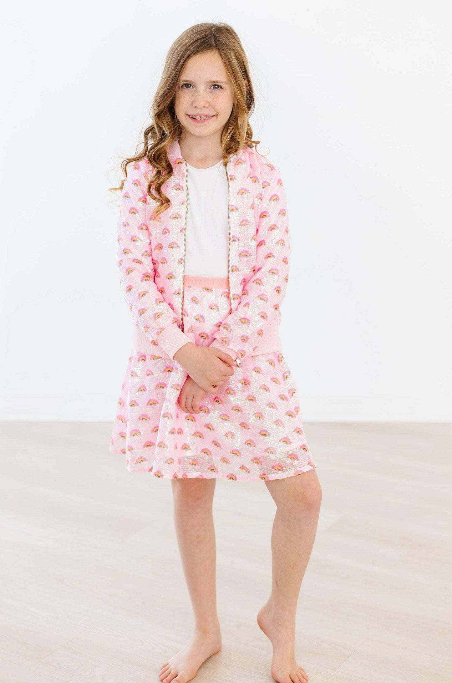 Jacket - Pink with Rainbows Sequin Jacket