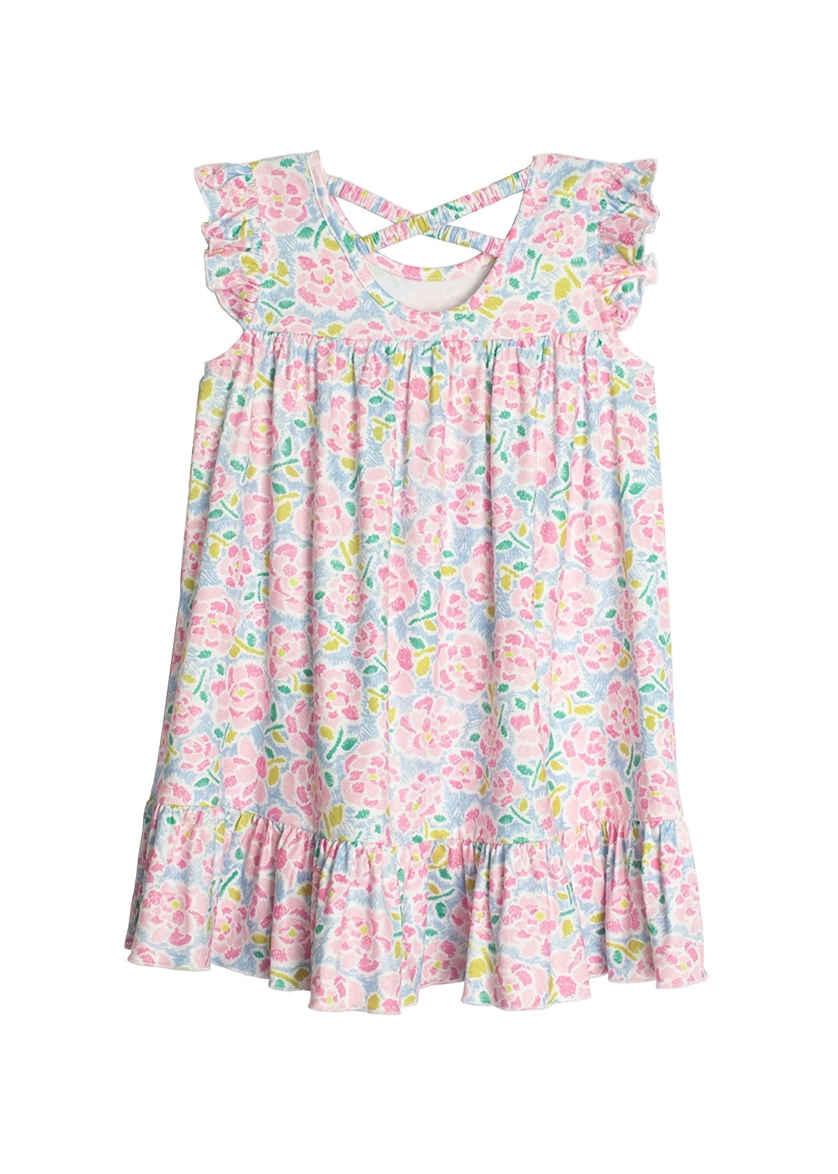 Pink Scribble Empire Waist Dress