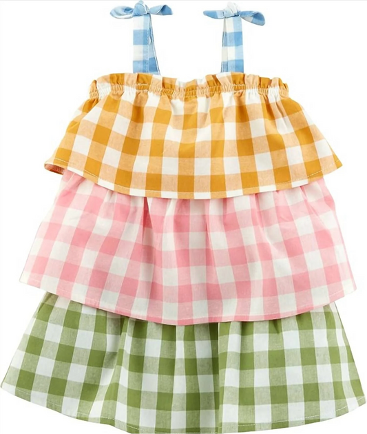 Tiered Gingham Dress