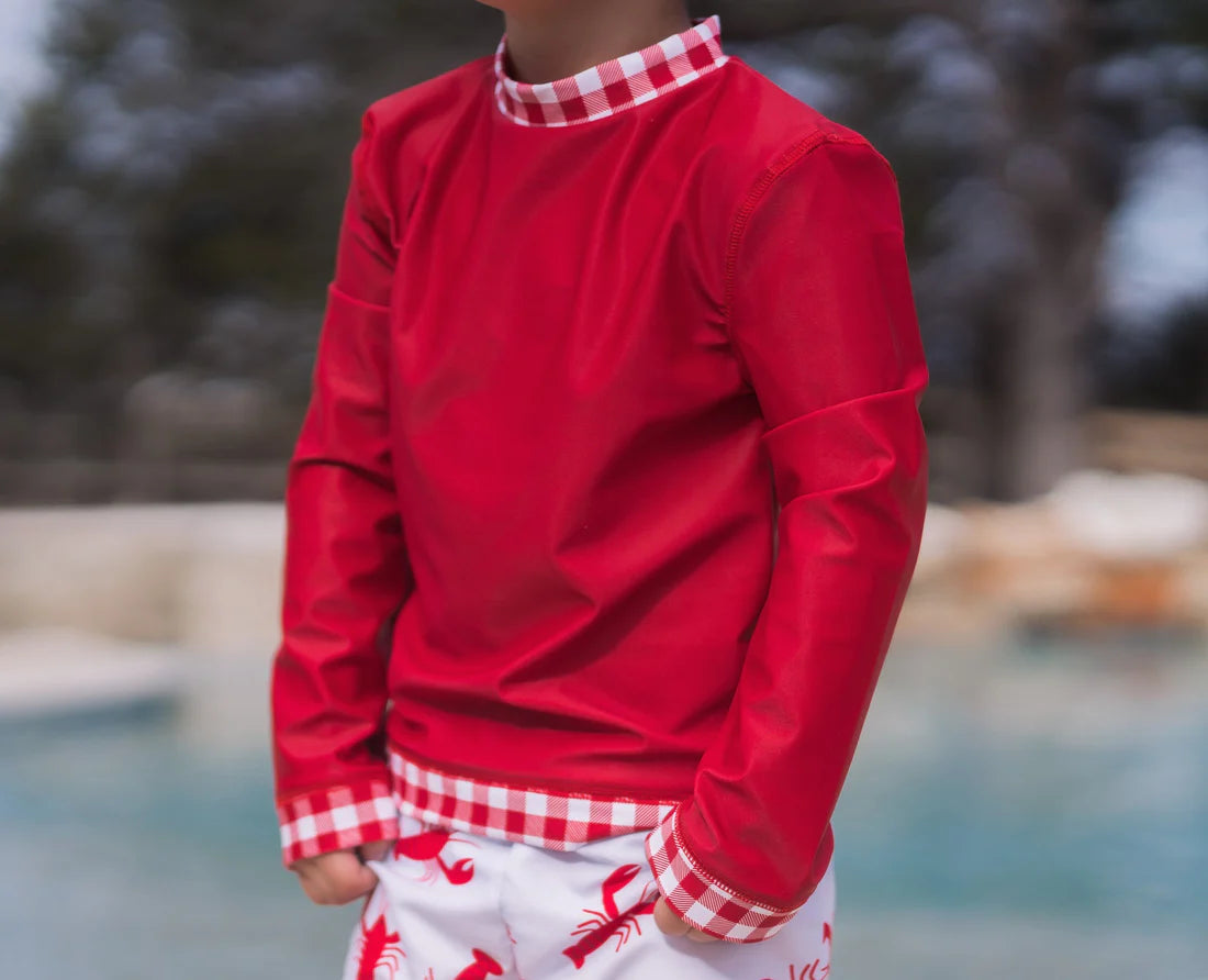Swim - Gingham Rashguard Swim Shirt (4 Colors)