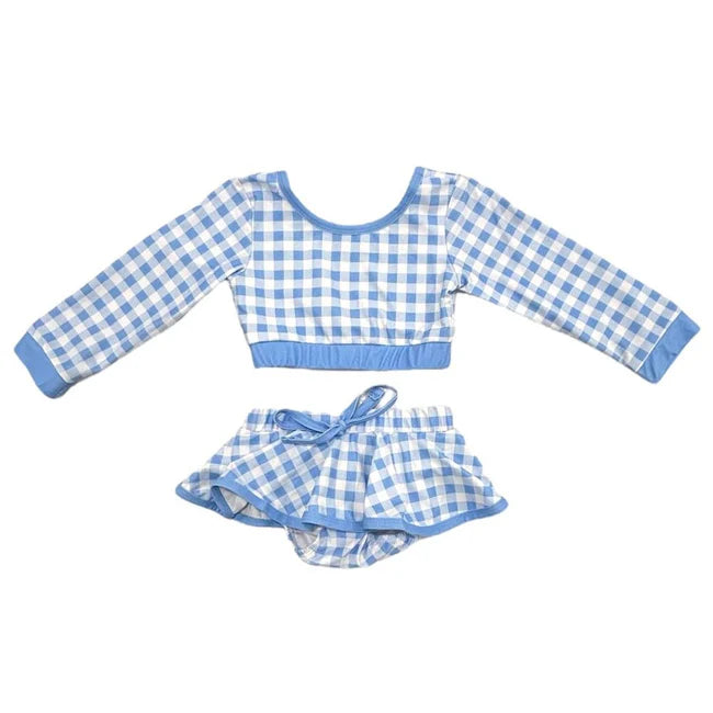 Gingham 2pc Swim Skirt Bikini (4 Colors)