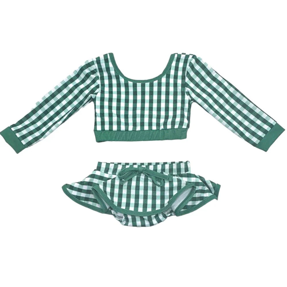 Gingham 2pc Swim Skirt Bikini (4 Colors)