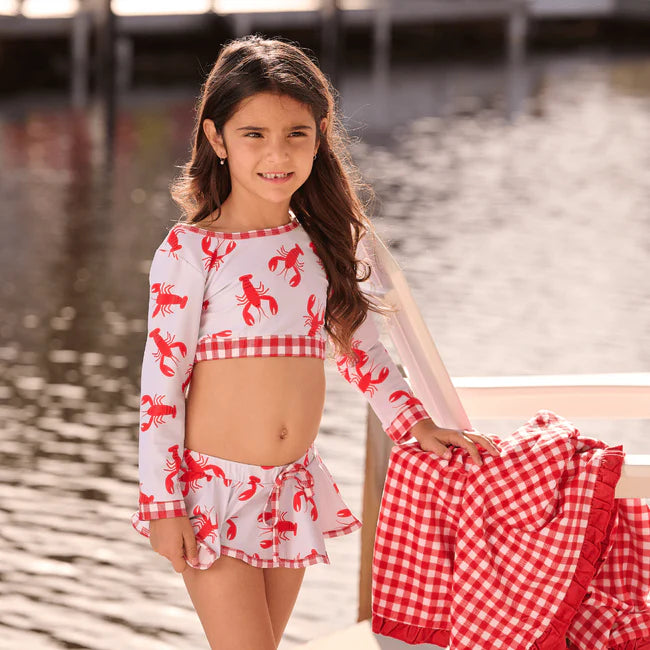 Gingham 2pc Swim Skirt Bikini (4 Colors)