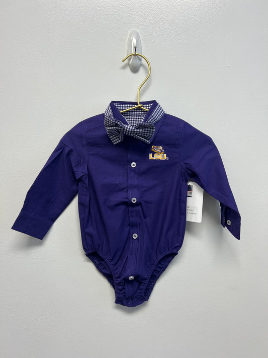 LSU Purple Bodysuit w/Bowtie