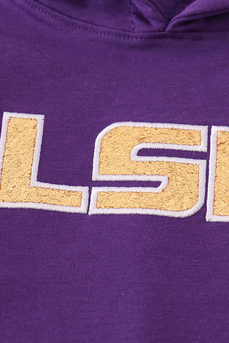LSU Glitter Hoodie - Unisex