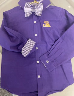 LSU Purple Button Down Shirt