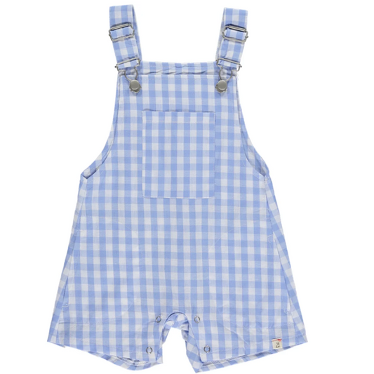 Galleon Plaid Woven Overalls