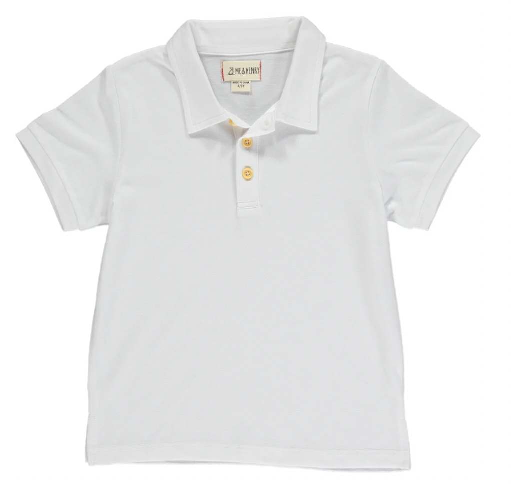 White Pique Polo