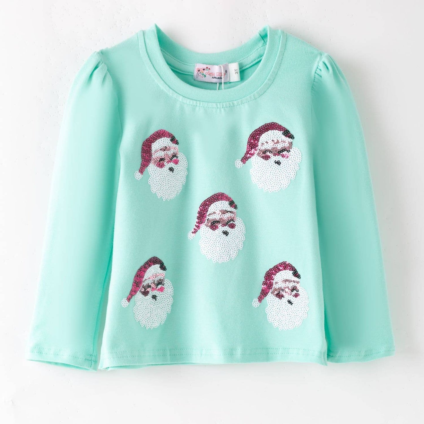 Aqua Santa Sequin Shirt