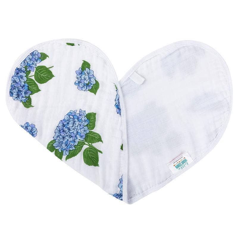 Burp Cloth - Hydgrangeas Baby Burp Cloth and Bib (2 in 1)