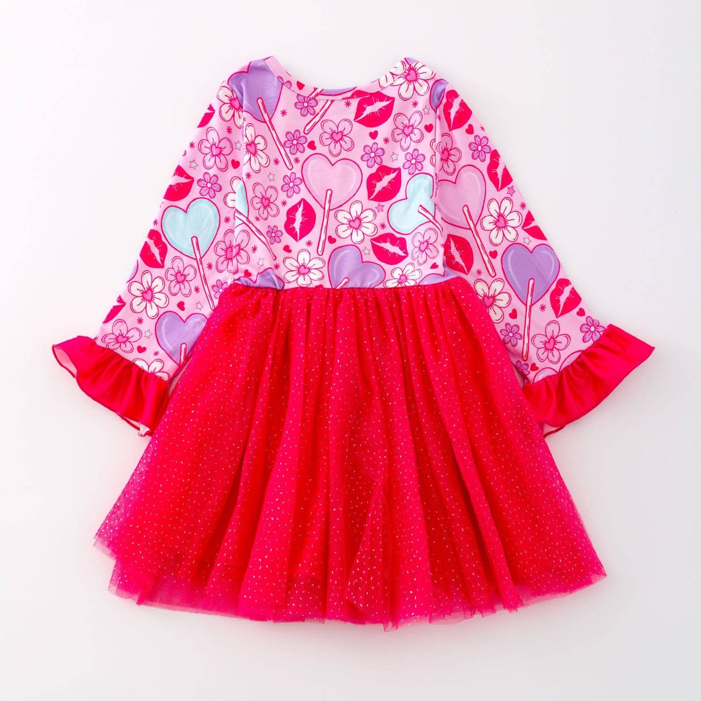 Pucker Up Tutu Girls Valentine Dress
