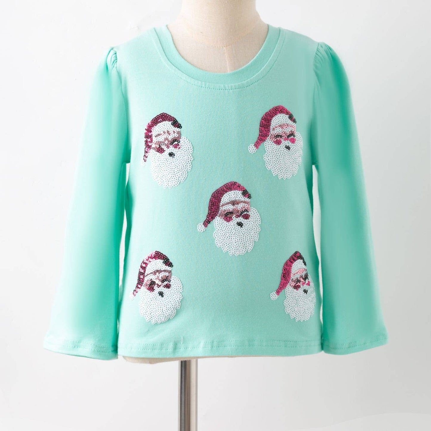 Aqua Santa Sequin Shirt