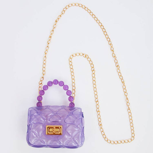 Purse - Clear Jelly Purse: Lavender