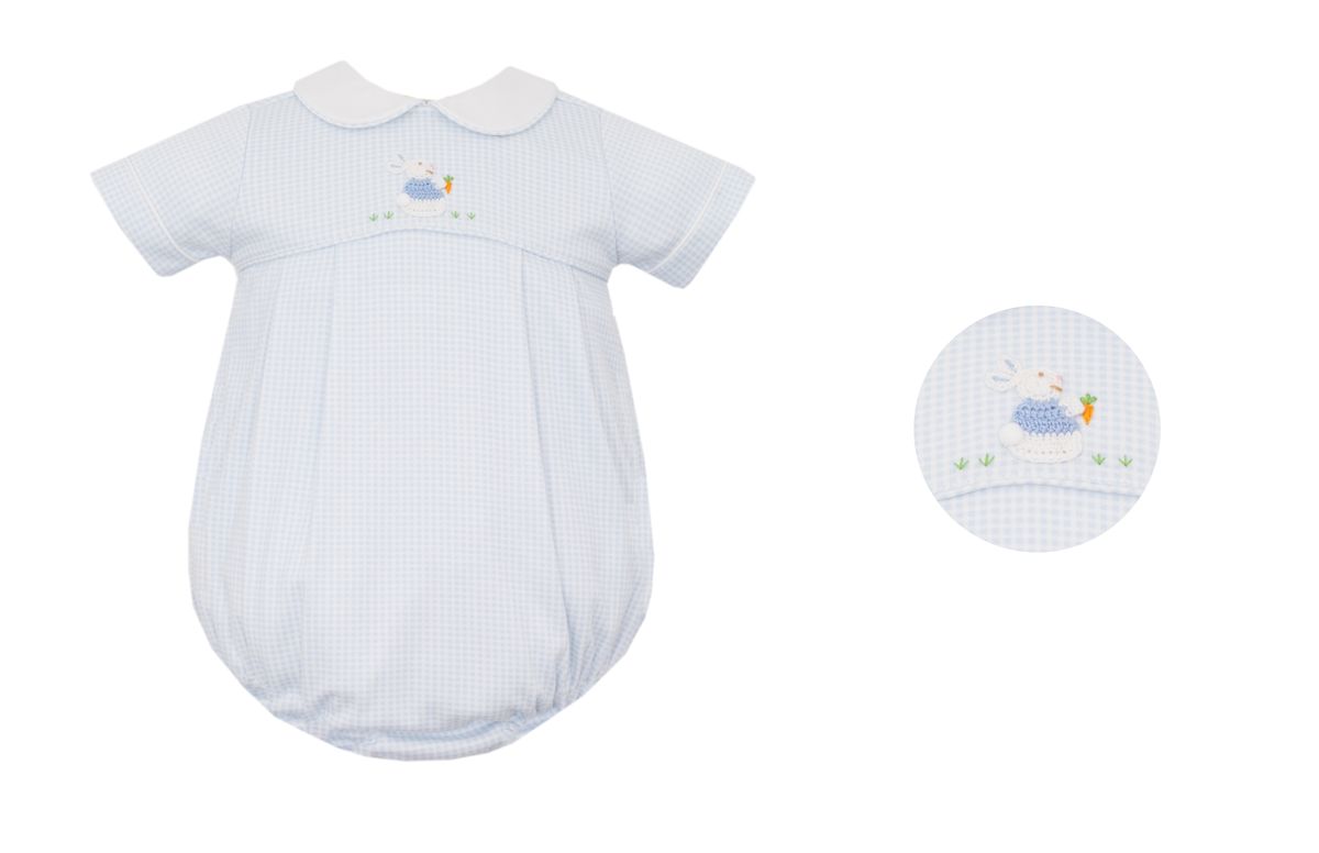 Bunny Boy's - Lt Blue Gingham Bubble