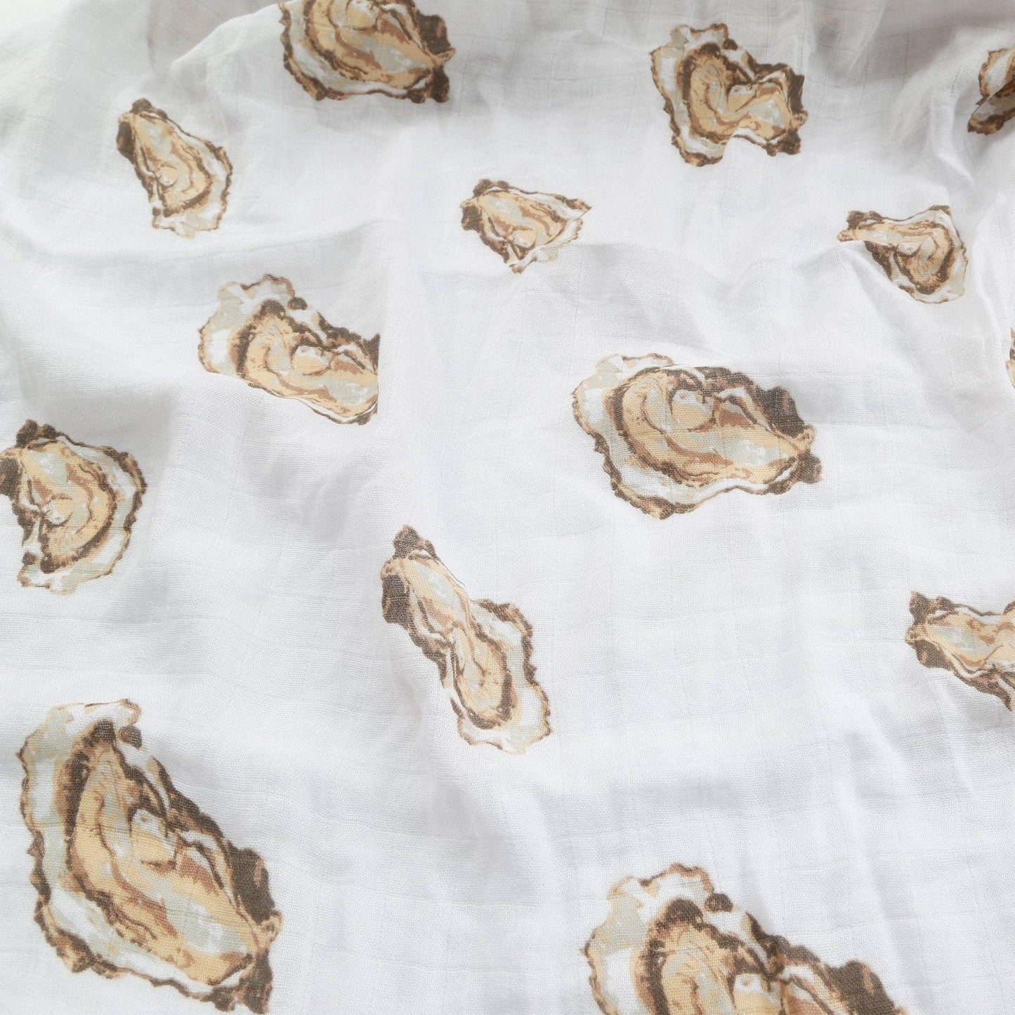 Swaddle - Aw, Shucks! Oyster Baby Muslin Swaddle Blanket -Extra Large 47 x 47