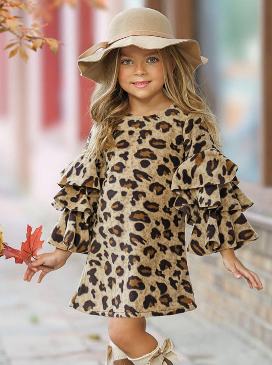 Animal Print Bell Sleeve Dress