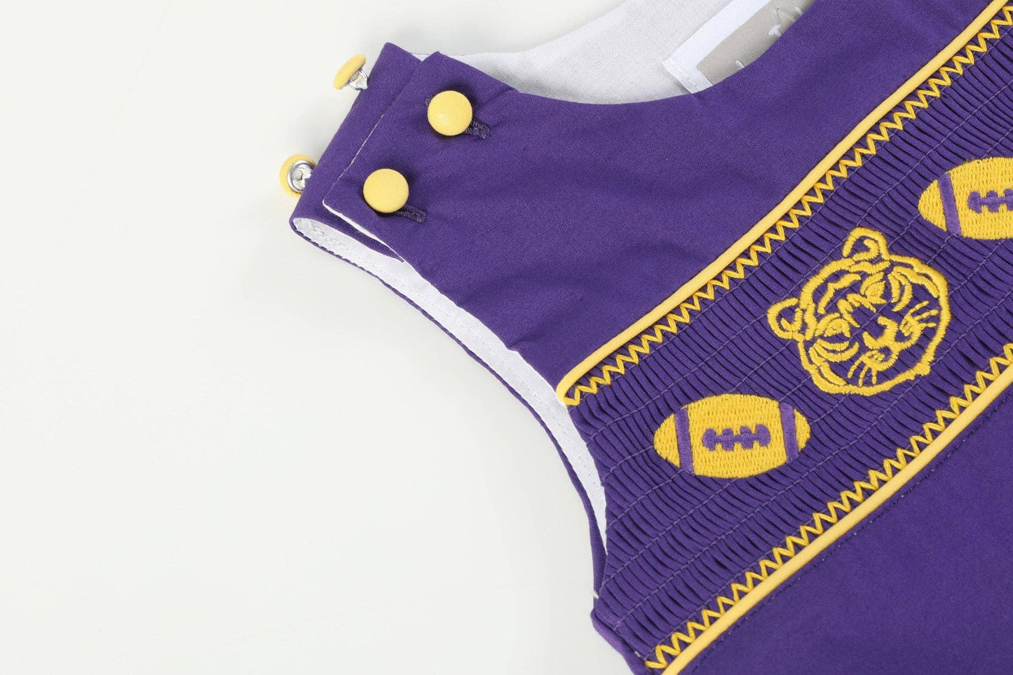 LSU Tiger Smocked Overalls