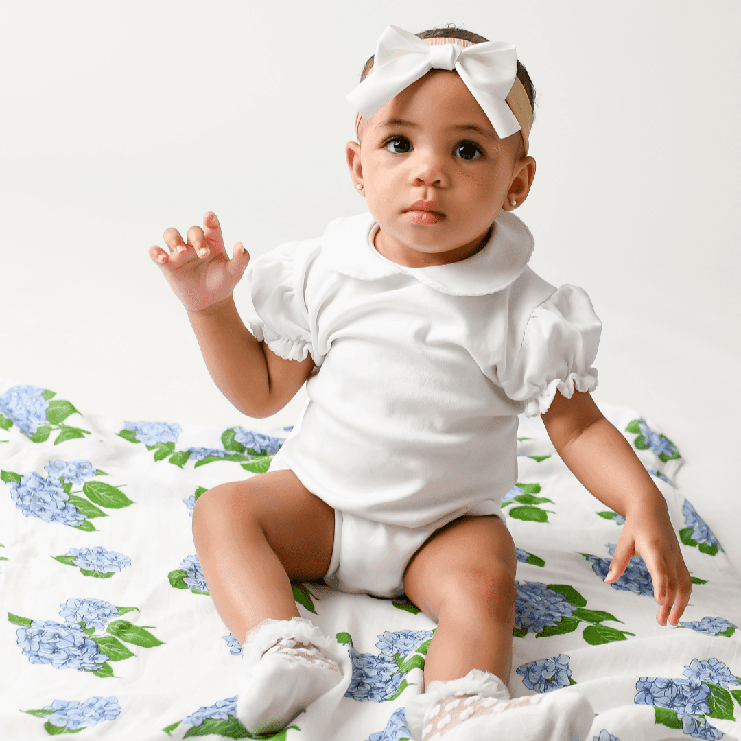 Swaddle - Hydrangeas Baby Muslin Swaddle/Receiving Blanket Breathable and Lightweight
