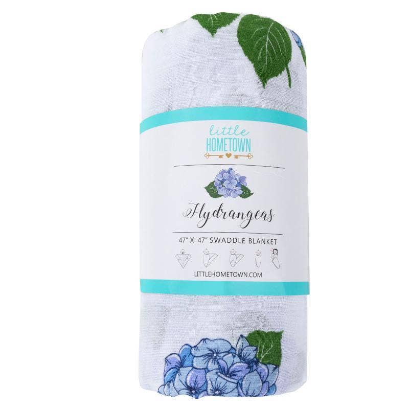 Swaddle - Hydrangeas Baby Muslin Swaddle/Receiving Blanket Breathable and Lightweight