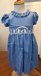 Smocked Nativity Christmas Dress