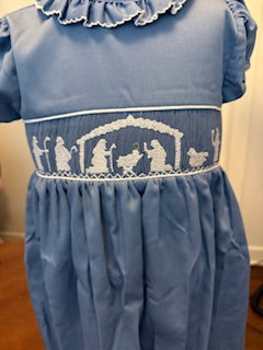 Smocked Nativity Christmas Dress