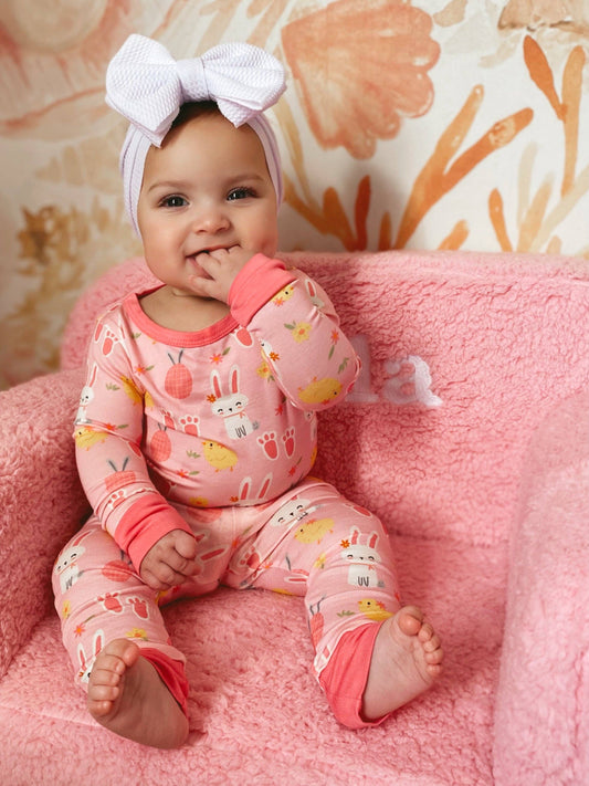PJ - Long Sleeve 2-Piece Set, Pink Easter Bunny