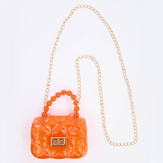 Purse - Clear Jelly Purse: Orange
