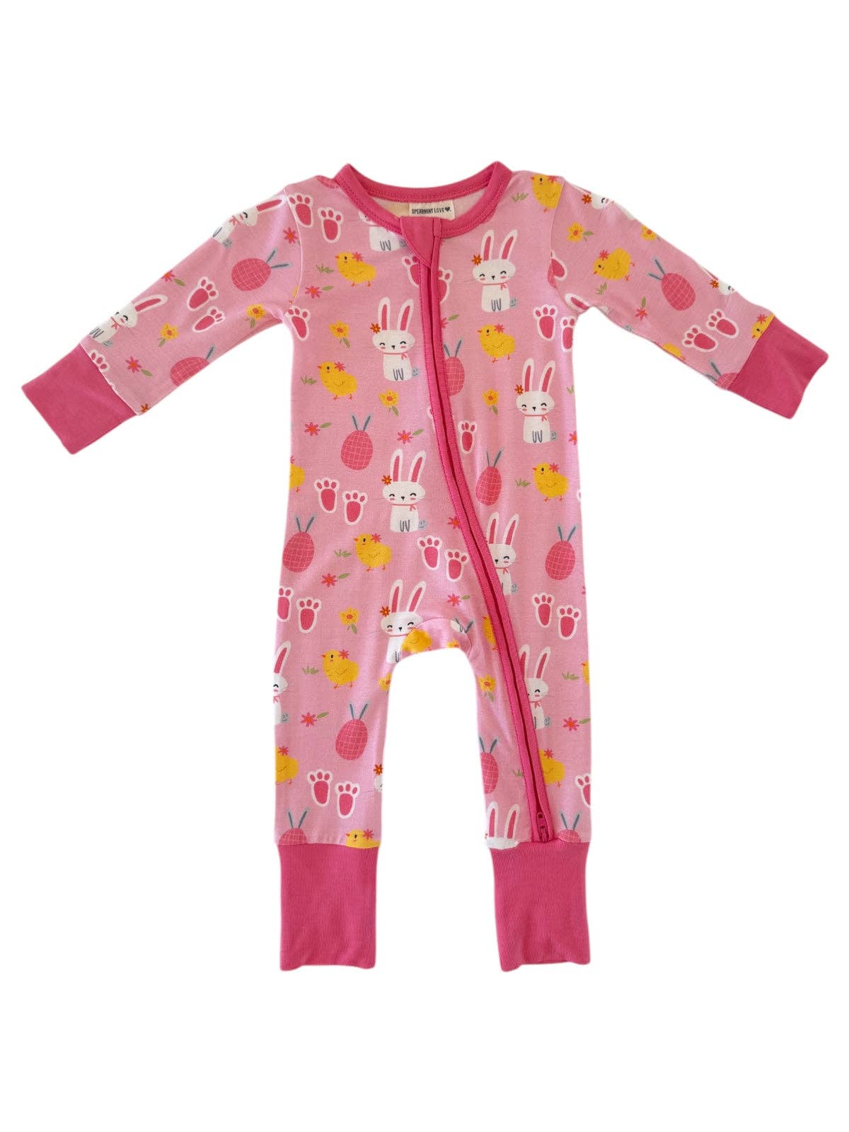 PJ - Zip Romper, Pink Easter Bunny