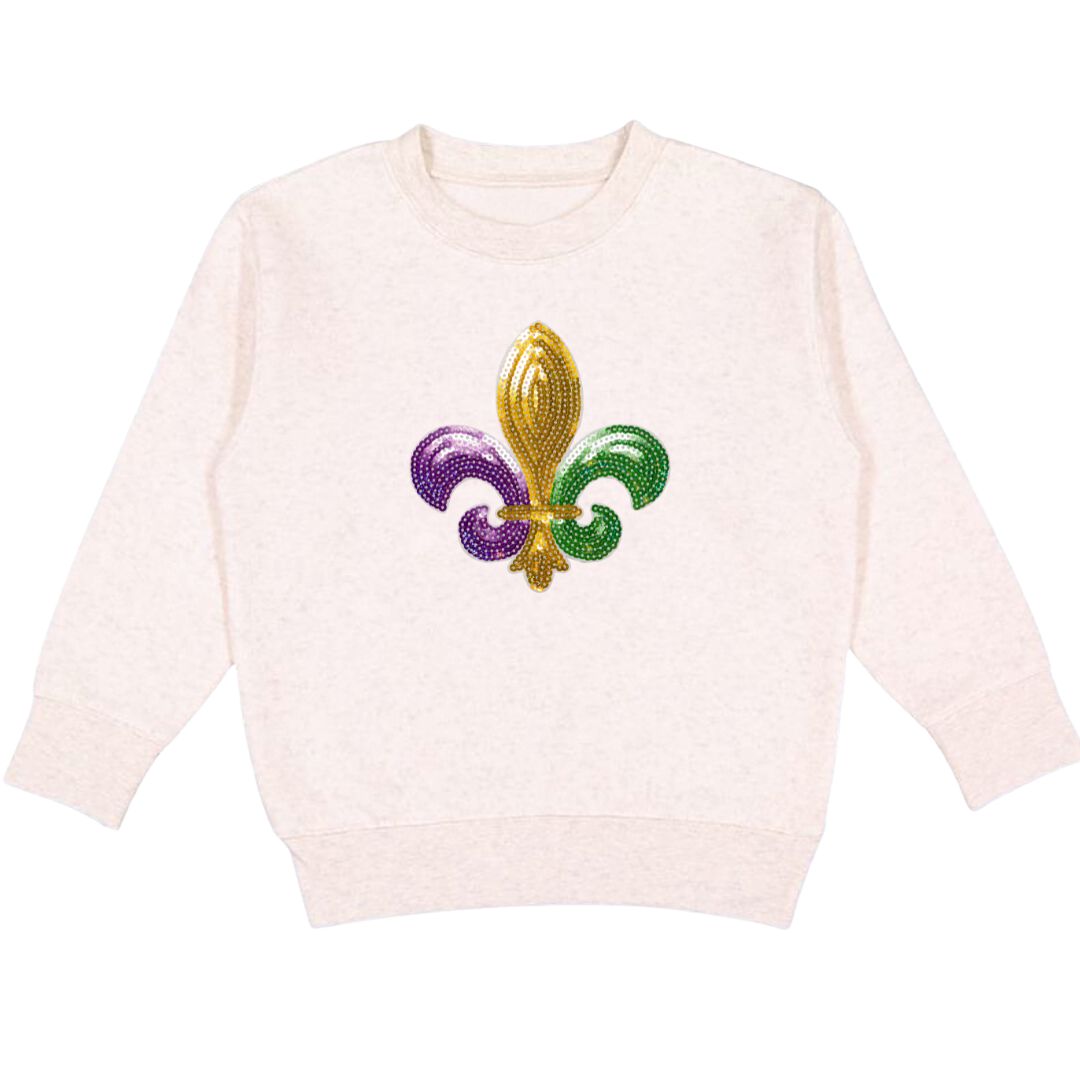 Mardi Gras Sequin Fleur De Lis Sweatshirt