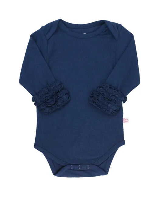 Knit Long Sleeve Ruffle Bodysuit