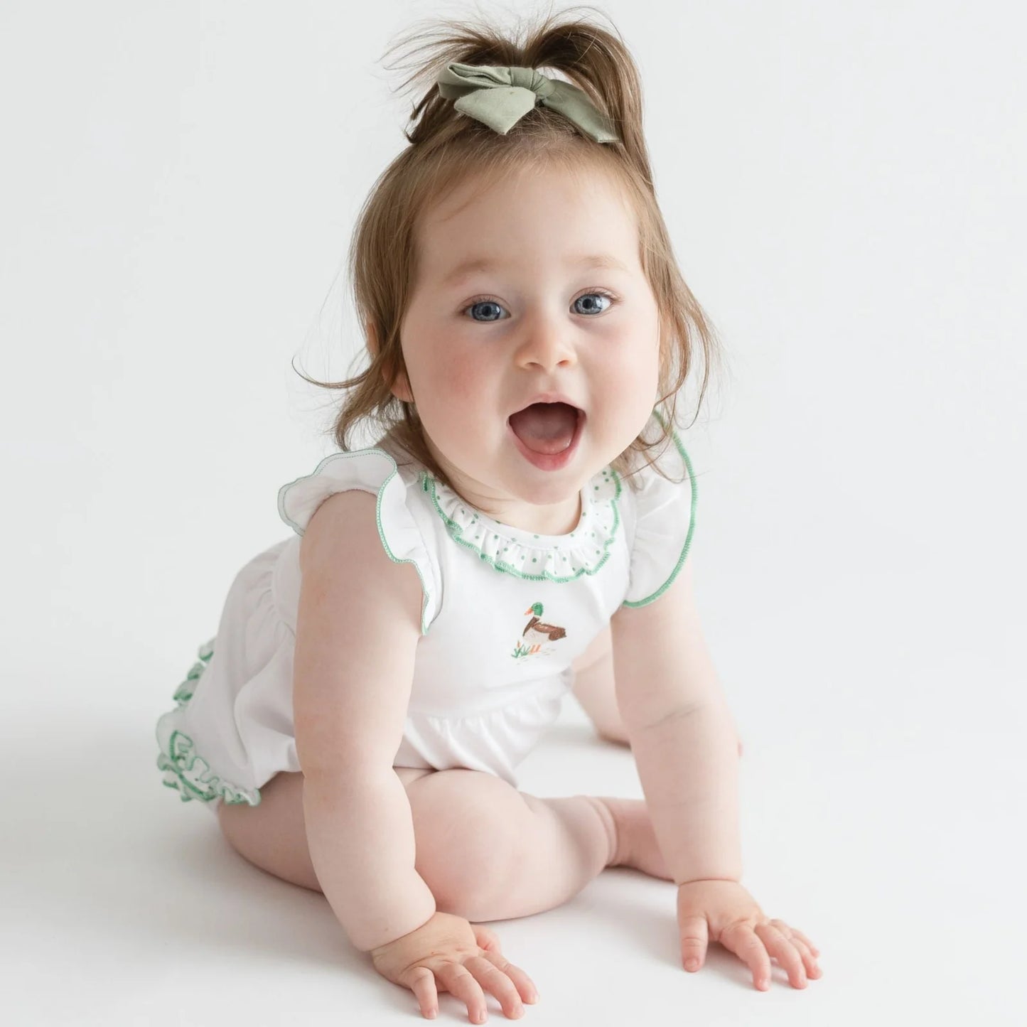 Mallard Pond Embroidered Ruffle Bubble