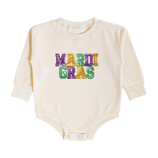 Mardi Gras Sequin Long Sleeve Onesie