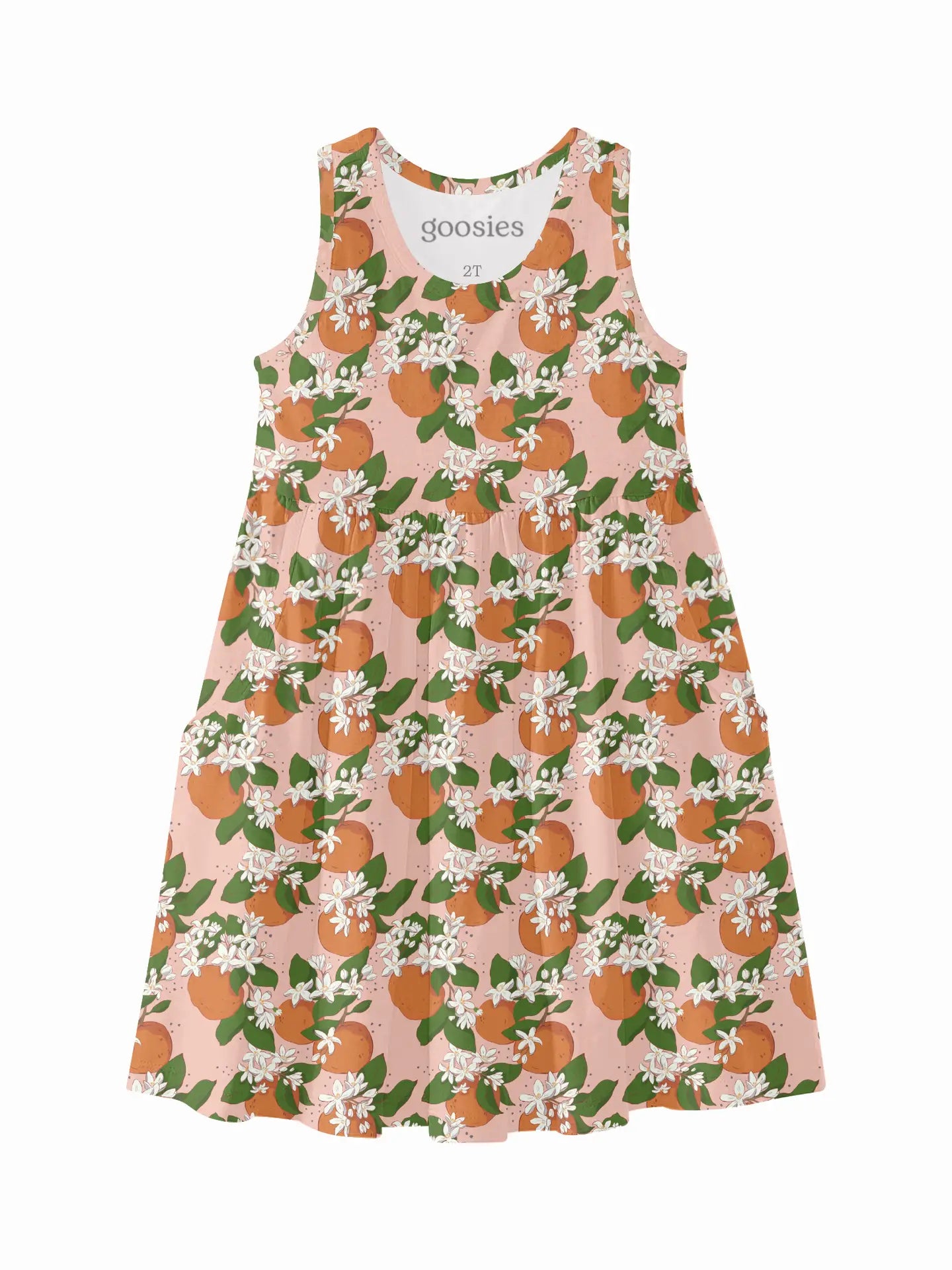 Orange Blossom Sleeveless Pocket Dress