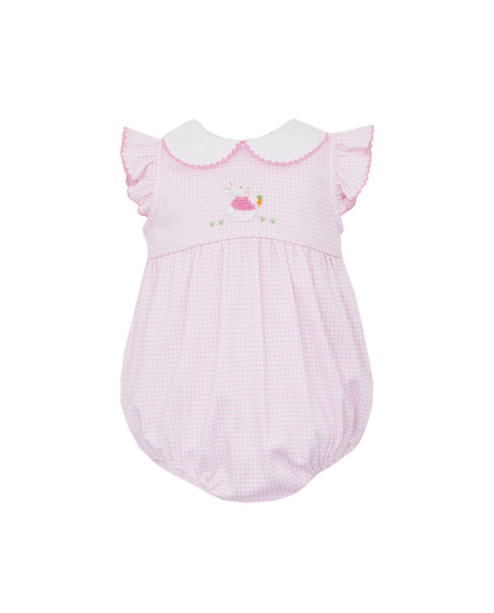 Bunny Girl's - Pink Gingham Knit Bubble