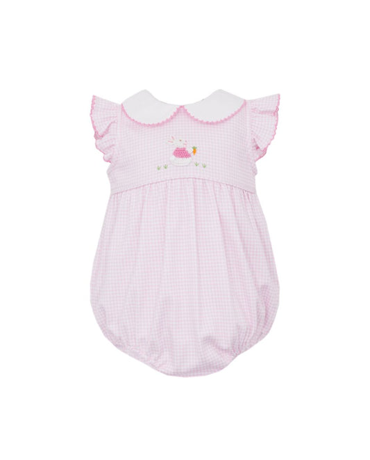 Bunny Girl's - Pink Gingham Knit Bubble