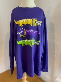Mardi Gras Purple L/S Alligator Shirt