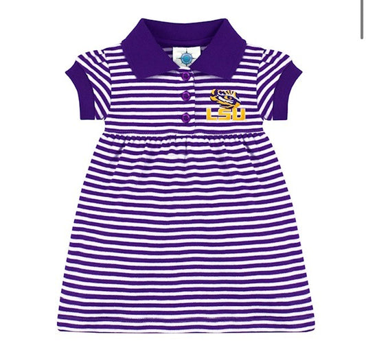 LSU Purple Stripe Dress/ with Bloomer