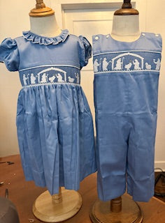 Smocked Nativity Christmas Dress